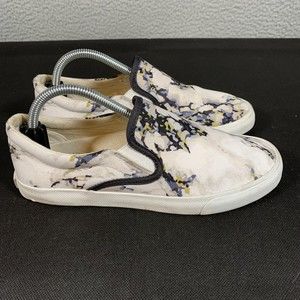 Inkkas Black White Print‎ Shoes Slip On Canvas Comfort Sneakers Mens 4 Womens 6